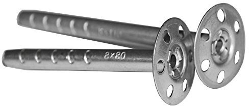 250 Metall Dübel 8 x 80mm, Tellerdübel, Schlagdübel, Fassadendübel, Dämmstoffdübel, feuerverzinkt
