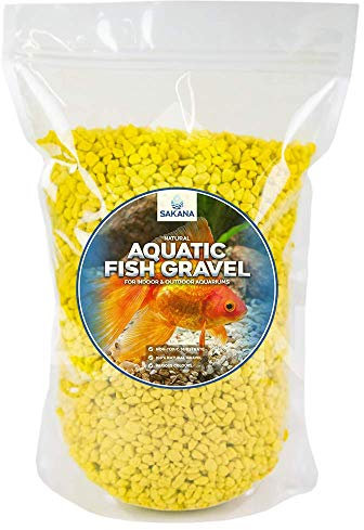 Sakana Yellow Aquatic Fish Gravel - Premium Aquarium Tank Pond Décor Substrate (1kg)