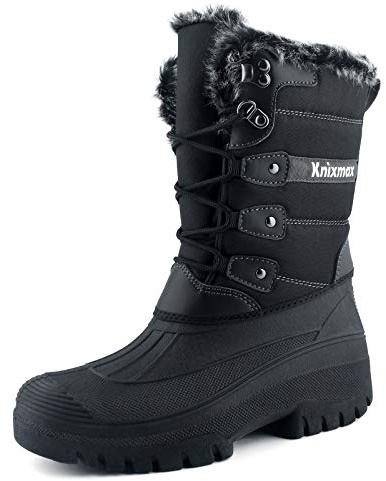 Knixmax Botas de Nieve para Mujer Botas de Invierno Forro Térmico Impermeables Antideslizante Cómodo Zapatos de Invierno Negro EU37