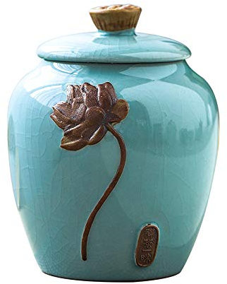 Household Ceramic Pot, Sealed Pot, Portable Storage Pot, Moisture-Proof, Flower Tea, Dried Fruit, Food Storage 11.5x9cm 350ml