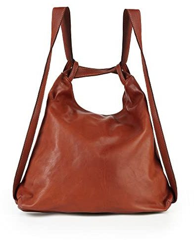 Brakumi Borsa in vera pelle morbida trasformabile in zaino
