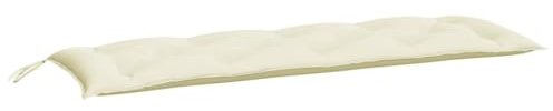 vidaXL Cuscino per Panca da Giardino Elegante Resistente Arredi Tessili per Esterni Antipolvere Bianco Crema 150x50x7 cm in Tessuto Oxford