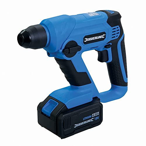 Silverline 949611 - Trapano a percussione SDS Plus, 1 batteria agli ioni di litio da 4,0 Ah, 240 V, colore: blu