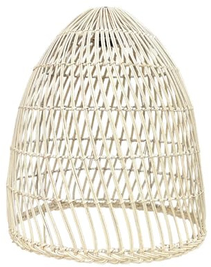 Lumisky PAULO Lampenschirm aus natürlichem Rattan, Bohemian-Stil, für elektrische Fassung E27, Höhe 45 cm