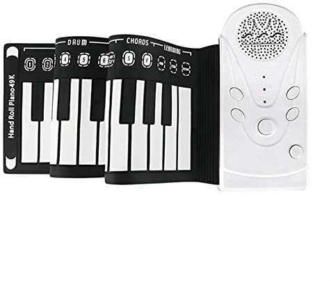 KESHUO Pianoforte Pieghevole 49 Tasti Roll Up Piano Piano Portatile Pianoforte Elettrico Tastiera Impermeabile Piegabile Tastiera Piegabile per Principianti