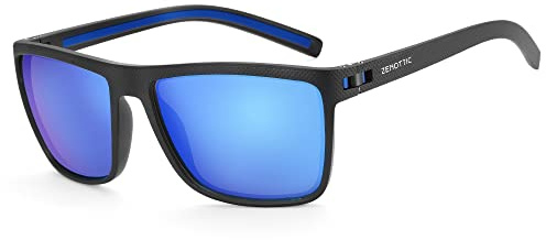 ZENOTTIC Gafas de sol polarizadas hombres luz TR90 marco UV400 protección cuadrado gafas de sol