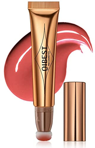 Flüssige Kontur Beauty Wand, Gesichts Highlighter und Bronze Stick mit Kissen Applicator befestigt, Schimmer lange anhaltende seidige Creme Gesicht Highlighter Bronze Make-up Stick (03# Pfirsich)