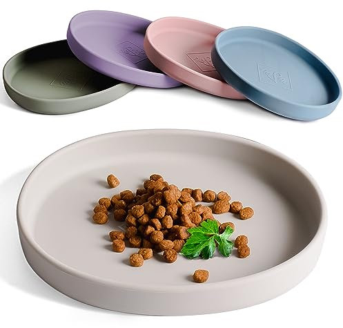 ne&no Futternapf für Katzen [nala Collection] - Flache Futterschale | Silikonnapf Breit | Fressnapf | Silikon Napf | Katzenfutter Teller