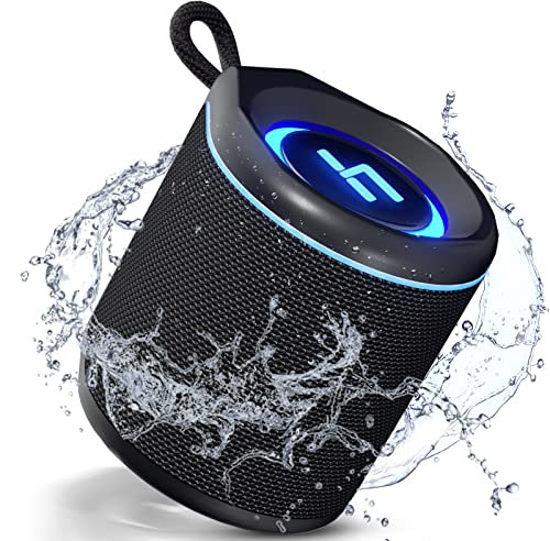 HEYSONG Casse Portatili Bluetooth Senza Fili Con Suono a 360 Gradi, Bassi Profondi, Impermeabile, Antipolvere IP67, Luce LED, Vero Stereo, Altoparlanti