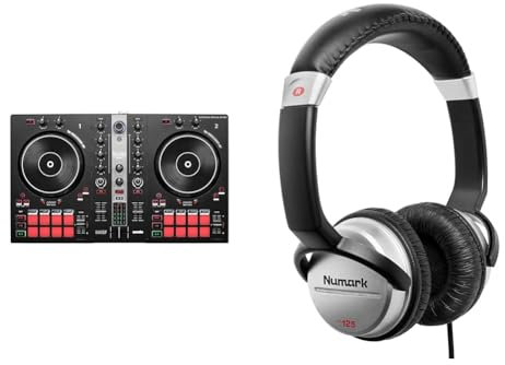 Hercules DJControl Inpulse 300 MK2 – USB DJ Controller & Numark HF125 - Ultra-Portable Professional DJ Headphones with 6 ft Cable