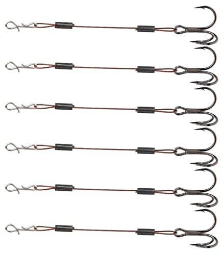 PiurUf Angelhaken 6 stücke Fishhooks Edelstahldraht Kohlenstoffstahl String Haken Fischhaken Wiederverwendbare Instrumente Köder Köder Barbed Hooks Kit Thkfish Angelhaken