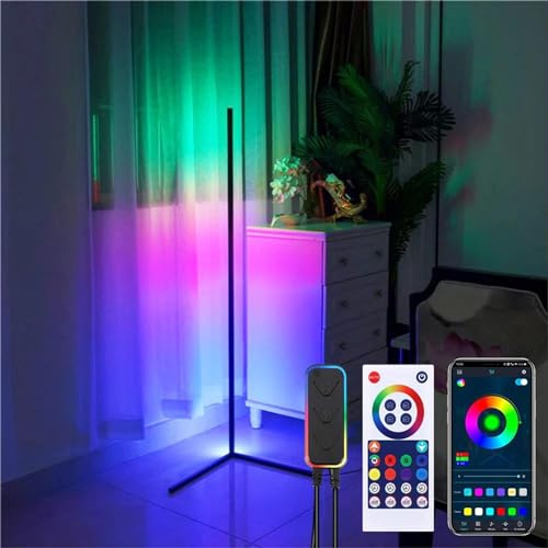 Lampadaire RVB, 120 Cm, Lampadaire D'angle LED Intelligent, Lumière D'ambiance RVB À Couleur Changeante, Lampe Sur Pied Avec Télécommande Pour Chambre À Coucher, Décoration De Salon