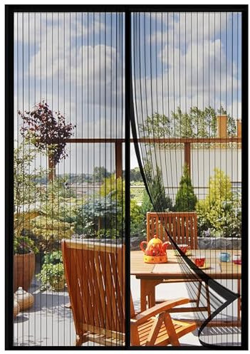 Fly Screen Window Insect Protection, Magnet Without Drilling, Mosquito net, roof Window, Fly Screen, 190 x 210 cm for Inside and Outside, Practical Magnetic Closure, Black