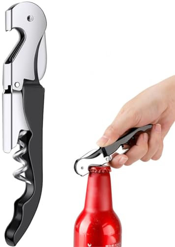 KSUKTSW Korkenzieher, 3 in 1 Edelstahl Flaschenöffner, Kellnermesser Wein Weinöffner, Korkenzieher Wein für Sommelier, Kellner, für Zuhause, Hotel, Restaurant