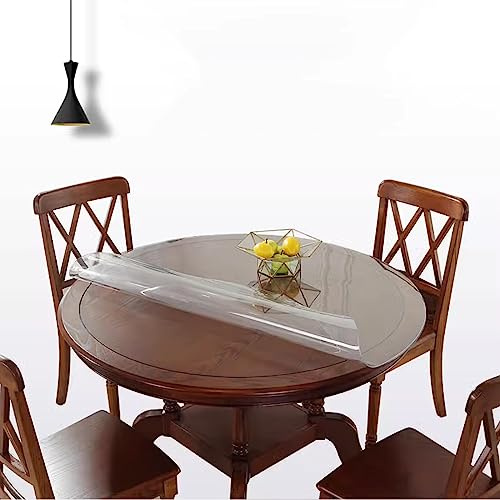 Zhaomi Pellicola Protettiva per Tavolo Rotondo in PVC Trasparente, Copertura Impermeabile per Tovaglia da 0,8mm, Plastica (Diametro 105cm/41in)