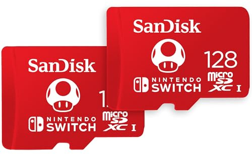 SanDisk microSDXC UHS-I Speicherkarte für Nintendo Switch 128 GB Twin-Pack (V30, U3, C10, A1, 100 MB/s Übertragung, mehr Platz für Spiele)