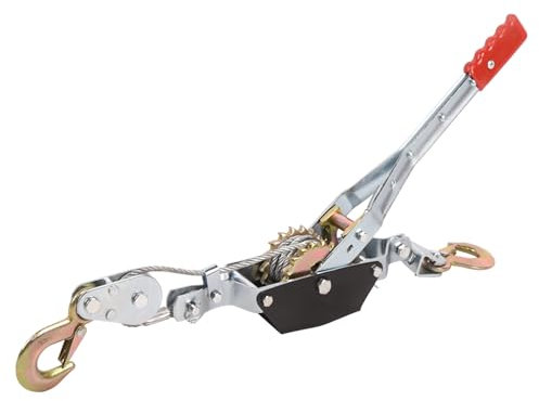 DAWOT Cabrestante Come Along de 2T/1,995.8 kg, cabrestante resistente con cable de acero de 2 m, 2 ganchos y 2 engranajes, tirador de herramientas estable y fácil para granja, jardín, camión,