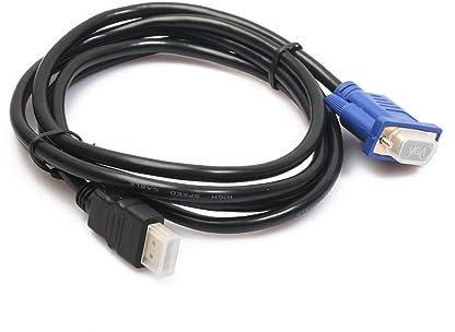 Homoyoyo Câble Adaptateur Numérique vers Vga 1,8 M Plaqué Or pour PC et Projecteur, Connecteur Mâle à 15 Broches, Transfert Haute Vitesse 1080p, Compatible Home Cinéma et HDTV, sans Puce