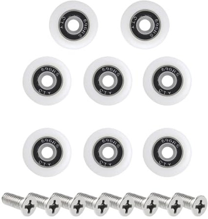Aoktorkit 8Pcs 22mm Shower Door Wheels Shower Doors Pulley Shower Door Rollers for Bathroom Glass Sliding Door