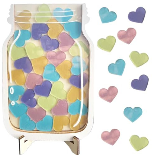 GQDGCU Belohnungsglas für Kinder, Belohnungsglas für Klassenzimmer, Magnetische Belohnungstabelle, Klassenzimmer-Management-Tools aus Holz, Positives Verhalten Reward Jar (Liebe)