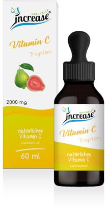 Liposomale Vitamin C Tropfen hochdosiert - (60.000mg Vitamin C pro Packung) 2000mg Vitamin C pro Tagesdosis - MCT Öl - Hohe Bioverfügbarkeit
