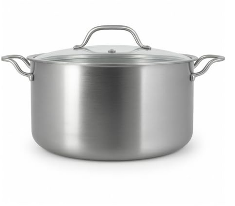 MENASTYL - Faitout inox 18/10 Triply 24cm tous feux dont induction fabriqué en France - sans PFAS ni substances nocives - Compatible lave-vaisselle - Poignée rivetée - 6020518