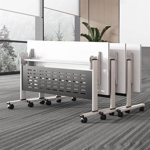 Tragbarer, klappbarer Konferenztisch mit leisen Rädern, faltbarer Klapptisch, mobiler, dynamischer Trainingstisch für Büros, Klassenzimmer, Konferenzraum (schwarz, 160 x 40,6 x 76,2 cm)