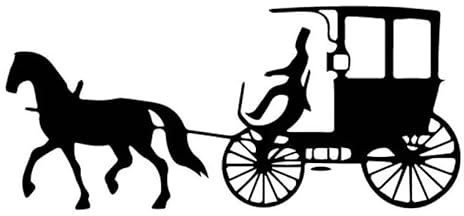 JIFENLI Autoaufkleber 17,8 cm * 8 cm Interessante Reitpferdekutsche Bequeme Vinyl Aufkleber Blendendes Auto Aufkleber Schön Schwarz/Silber