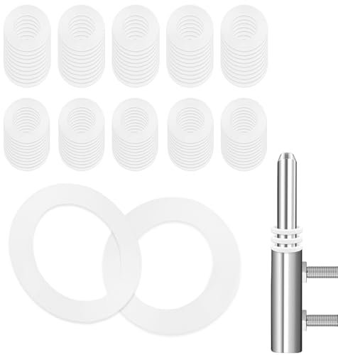 100 Pezzi Rondelle Alzaporta,Kit Rondella Distanziatrice,50 Unità 10,2 x 14,5 x 1mm/ 50 Unità 10,2 x 14,5 x 2mm,Rondelle Piatte per Cerniere Porte,Rondelle in Nylon per Bagno,Cucina,Rubinetto