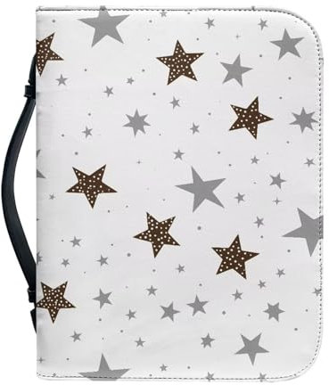 Kuiaobaty Sternenhimmel-Druck, Bibelhülle mit Griff, Galaxie-Stern-Muster, Kunstleder, Buchhülle mit Reißverschluss, klein, groß, 4 Größen