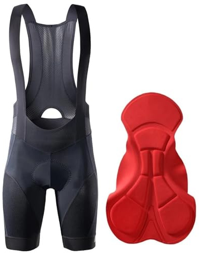 Culotte Ciclismo Hombre Pantalones cortos de ciclismo for hombre, pantalones cortos con tirantes, interfaz elástica, acolchados, for largas distancias, for MTB, mallas ajustadas Ciclismo(Color1,3XL)