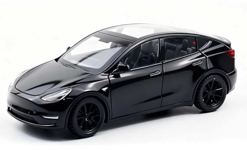 TGRCM-CZ 1/32 Skala Diecast Tesla Modell Y Spielzeugauto, Zink Legierung Pull Back Fahrzeuge Modellauto mit Ton und Licht für Sammler Kinder 3+ Jahre alte Geburtstagsgeschenk(Schwarz)