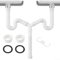 Kit de vidange double pour évier, 20 cm-80 cm, réglable et flexible avec adaptateur G1-1/2 et G1-1/4, tuyau de vidange extensible pour évier de cuisine, salle de bain, cuisine, lavabo, élimination des