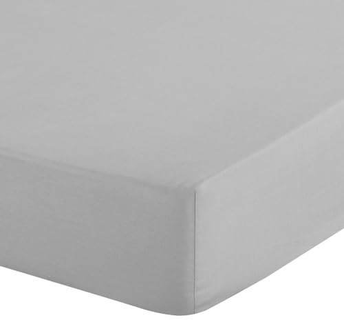 Eurofirany - Spannbettlaken 160x200 - Bettlaken Basic aus Baumwolle, Spannbetttuch mit Gummizug, Widerstandsfähig - für Dicke Matratzen 30 cm Tiefe Tasche - Viele Farben, Silber