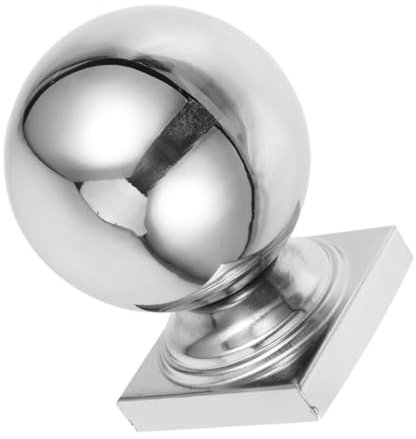 Hemobllo Edelstahl Zaunpfostenkappen Kugelkappen Mit Quadratischem Sockel Terrassenpfostenabdeckungen Robuster Hohler Dekorationsball Für Garten Und Treppengeländer