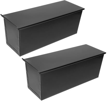 POPETPOP Molde Rectangular Antiadherente para Hornear Tostadas con Tapa Caja para Tostadas de Hierro Almacenamiento Práctico Resistente para Cocina