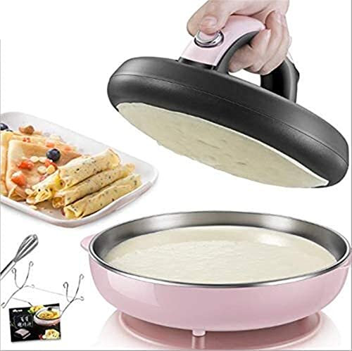 MJMLUCK Mini máquina para Hacer panqueques de Acero Inoxidable - Crepera eléctrica Antiadherente con Soporte metálico, sartén Redonda portátil para repostería doméstica