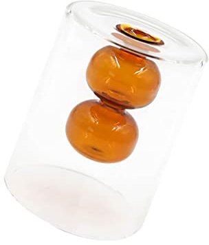 POPETPOP Contenitore per Fiori in Vetro Doppio Strato, Contenitore Idroponico in Vetro Borosilicato Alto, Design Creativo per Anniversari e Compleanno