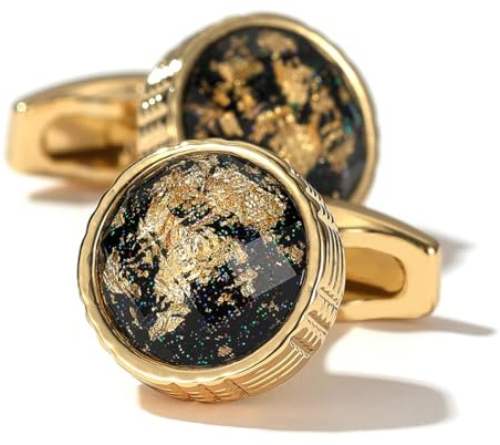 Gemelli Camicia Uomo, Gemelli da Uomo, Camicia Gemelli con Piccola scatola regalo nera, Circle Gemelli Classico, per Affari Festa di Nozze