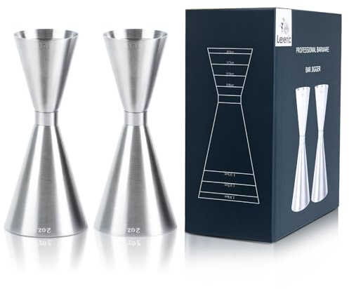 Lexenic Doseur à double marquage oz/ml pour barman, en acier inoxydable 304 robuste avec 7 mesures à l'intérieur, outil de bar japonais professionnel pour barman, bar à domicile, fête
