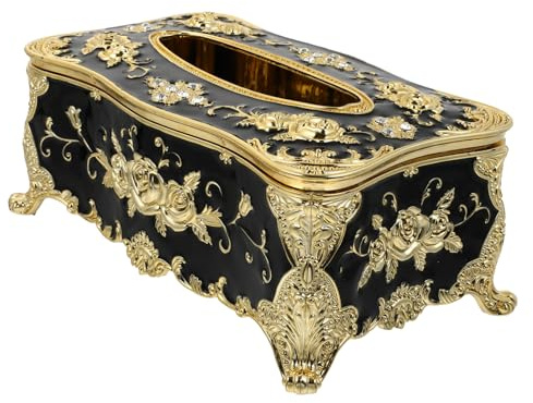 LOLIPPYY Gewebebox Vintage Stil Acryl Taschentuchbox Europäische Serviettenbox Dekoration Für Wohnzimmer Badezimmer Büro 8.50X12.00X22.00Cm