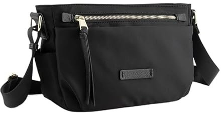 Sac Banane Sac à bandoulière Simple de Grande capacité pour Hommes et Femmes(Black)