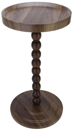 YYW Petite table d'appoint ronde, tables d'extrémité de table C pour canapé, tables rondes pour salon, chambre, bureau et petits espaces (noyer)