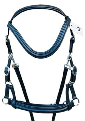 Benz Equestrian Anatomical Padded Bridle with Comfort Headpiece, Noseband, and Rubber Reins Ideal for Jumping and Dressage (Brown, Pony)