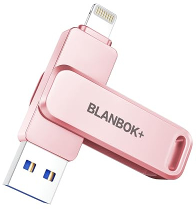 BLANBOK+ MFi Certified 3 in 1 Flash Drive for iPhone,USB Memory Stick
