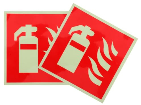 Etichetta di Sicurezza Antincendio Fosforescente Rossa 2 Pezzi | Film Autoadesivo, Alta Visibilità e Applicazione Semplice, per Siti Industriali e Ristorazione