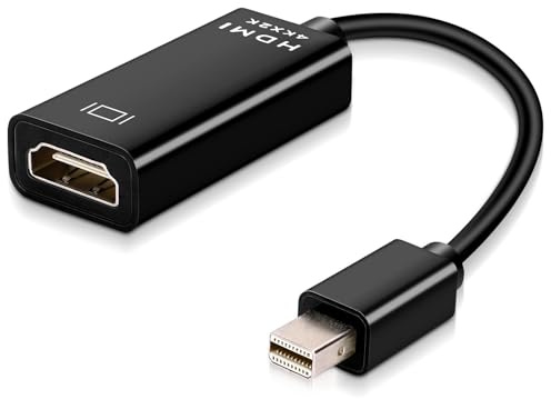 AKUYAO Convertidor Mini DisplayPort DP a HDMI UHD 4K @60Hz con chip integrado, Thunderbolt Mini DisplayPort a HDMI Cable adaptador de proyector de computadora, compatible con iMac, Mac mini, MacBook