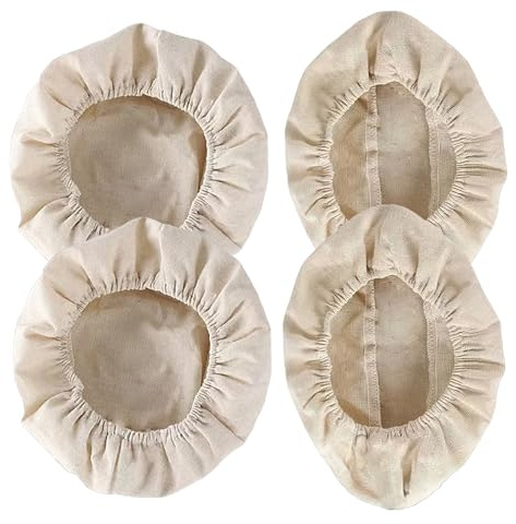 Bread Proofing Basket Cover, Round Oval Bread Banneton Proofing Basket Cloths Liner Cotton Cover for Baking Sourdough 4 Pcs
