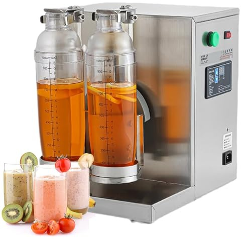 Máquina eléctrica de coctelera de té con leche, máquina de agitación automática de acero inoxidable de 120 W para restaurantes y cafeterías, diseño de doble taza para una mezcla eficiente de bebidas