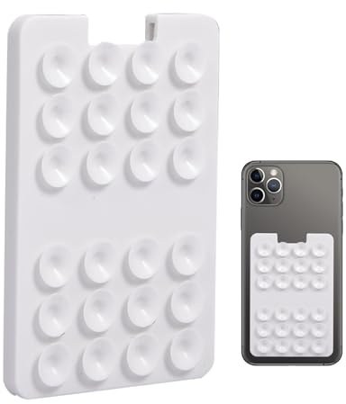 Telefonkorthållare med sugpropp 24 individuella sugkoppar | Sugkoppsspegel, dusch, vägg, kraftfull adsorption, smartphonehållningsverktyg, kreditkortshållare, smal lätt design